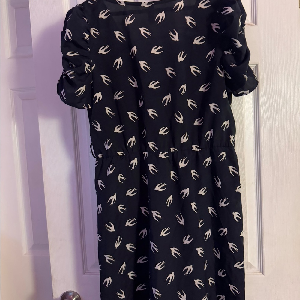 Final Touch Black And White Bird Pattern Dress - image 5